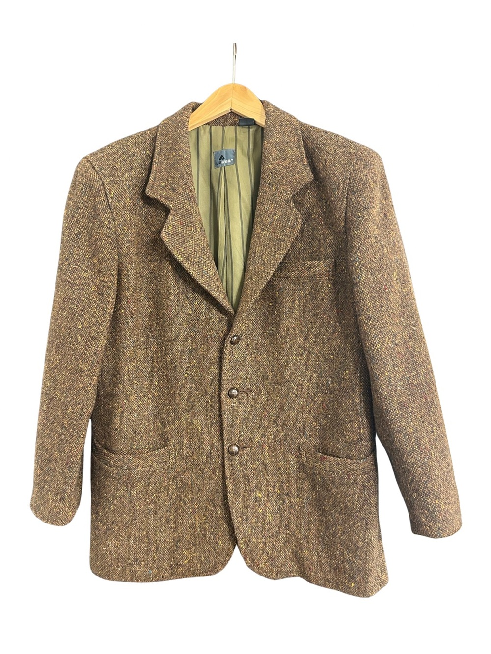 Vintage Lizwear Brown Tweed Wool Blend Blazer Women’s Size 10